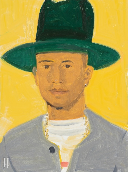인물 초상의 대가 알렉스 카츠의 그림 속에서도 퍼렐은 트레이드 마크가 된 모자를 쓰고 있다. 작가는 그에 대해 ‘스타일링이 샤프하고 잘 생긴 남자’라고 언급했다.