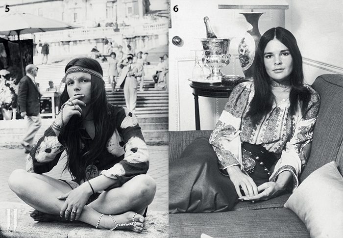 5. 날염 프린트 룩을 입은 1970년대 히피.6. 알리 맥그로가 선보인 70년대 룩의 전형.