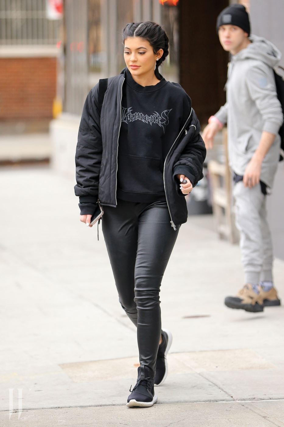 Kylie Jenner spotted wearing adidas sneakers while heads out in New York City Pictured: Kylie Jenner Ref: SPL1230600  170216   Picture by: Felipe Ramales / Splash News Splash News and Pictures Los Angeles:310-821-2666 New York:	212-619-2666 London:	870-934-2666 photodesk@splashnews.com 