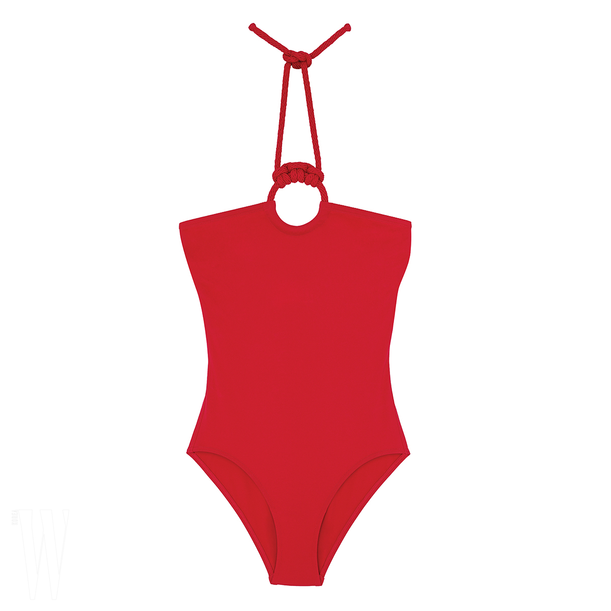 HERMES 타이 장식 홀터넥 수영복은 에르메스 제품. 가격 미정.