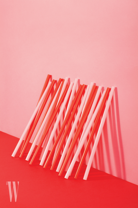 Red and Pink Drinking Straws